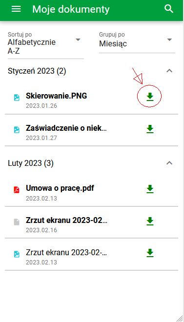 Przycisk pobierania