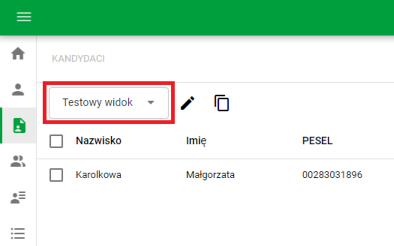 Przycisk wyboru widoków
